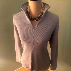 Power blue Izod long sleeve mock neck sweater